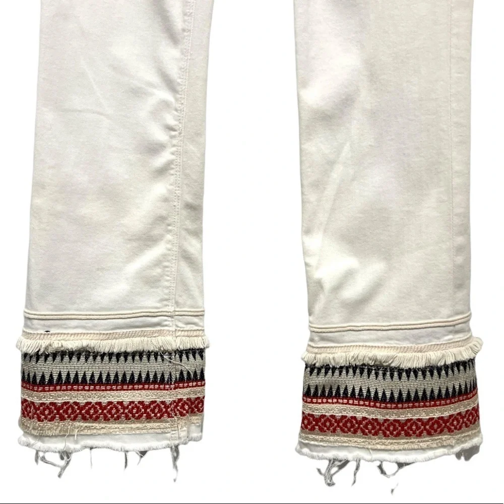 McGuire Ambrosio Majorette White Bohemian Kick Flare High Rise Crop Jeans - Picture 5 of 12